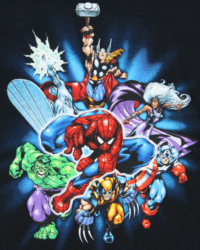 Vintage Y2K 00s Universal Studios Marvel Heavyweight Crewneck T-Shirt - XXL