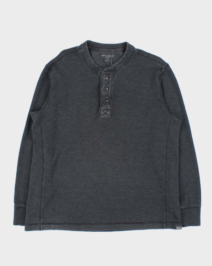 Vintage Eddie Bauer Heavyweight Long Sleeve Henley Waffle T-Shirt - L