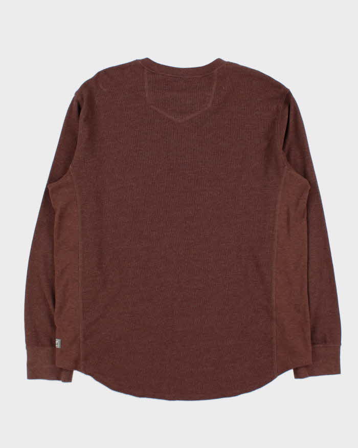 Vintage Eddie Bauer Heavyweight Long Sleeve Henley Waffle T-Shirt - XL