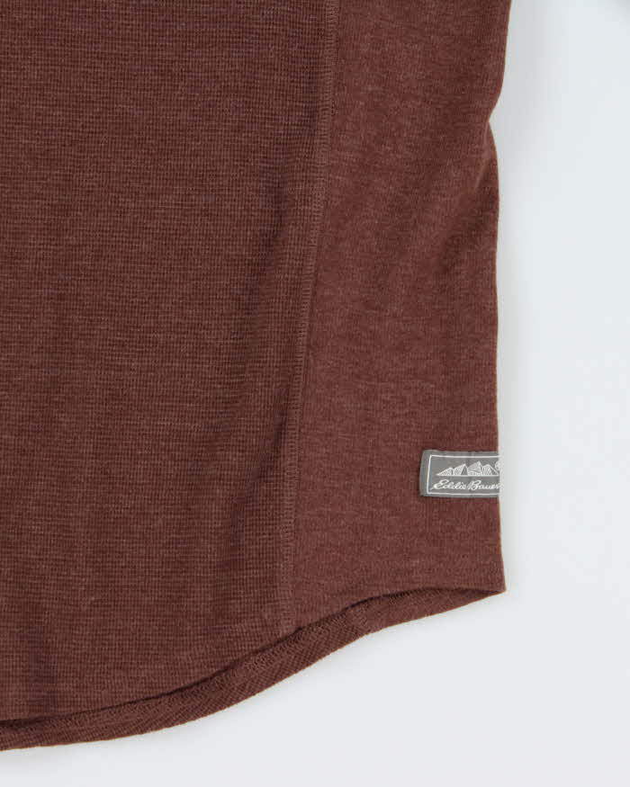 Vintage Eddie Bauer Heavyweight Long Sleeve Henley Waffle T-Shirt - XL