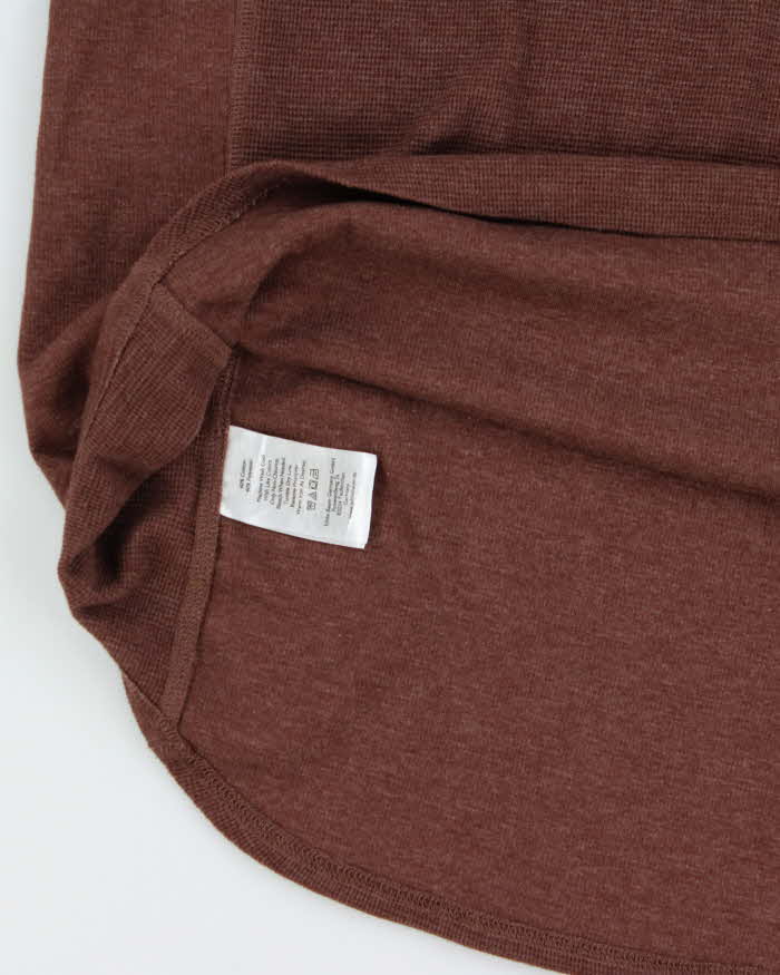 Vintage Eddie Bauer Heavyweight Long Sleeve Henley Waffle T-Shirt - XL