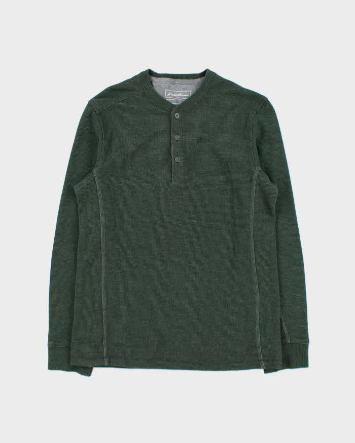 Vintage Eddie Bauer Heavyweight Long Sleeve Henley Waffle T-Shirt - S