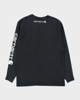 Vintage Carhartt Faded Original Fit Crewneck Long Sleeve Logo T-Shirt - S