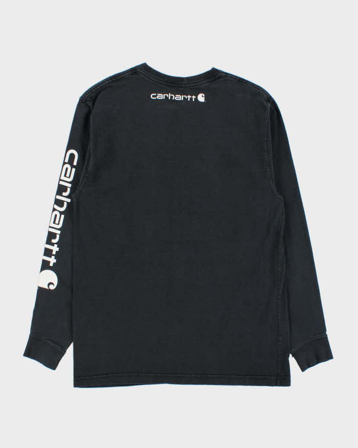 Vintage Carhartt Faded Original Fit Crewneck Long Sleeve Logo T-Shirt - S