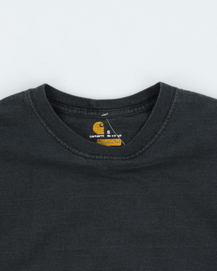 Vintage Carhartt Faded Original Fit Crewneck Long Sleeve Logo T-Shirt - S