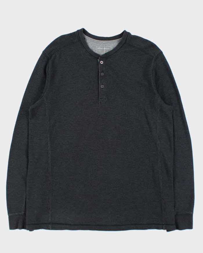 Vintage Eddie Bauer Heavyweight Long Sleeve Henley Waffle T-Shirt - XL