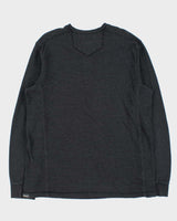 Vintage Eddie Bauer Heavyweight Long Sleeve Henley Waffle T-Shirt - XL