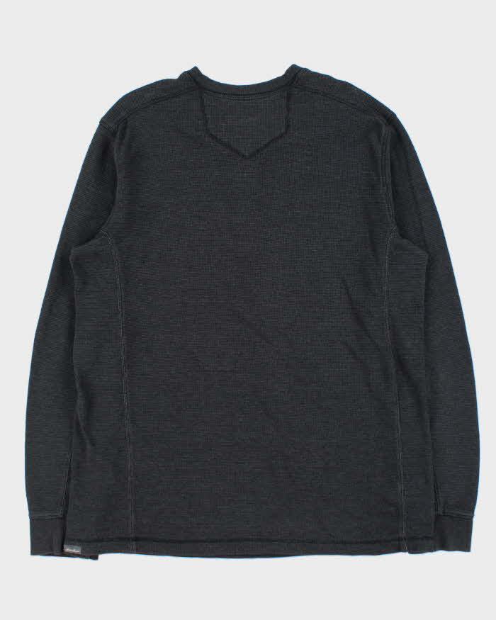 Vintage Eddie Bauer Heavyweight Long Sleeve Henley Waffle T-Shirt - XL
