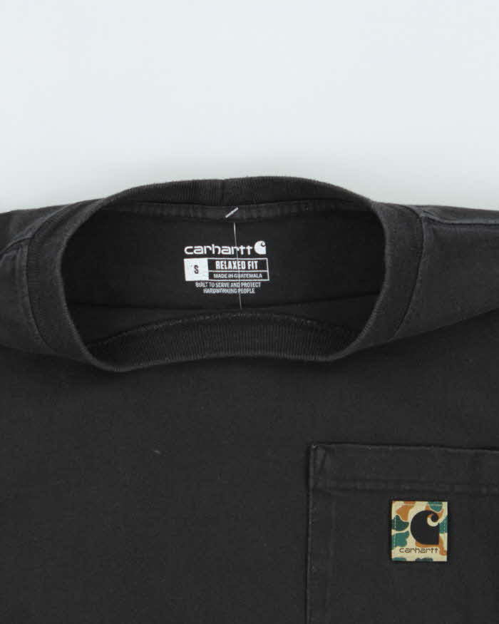 Vintage Carhartt Camo Logo Relaxed Fit Long Sleeve Crewneck Pocket T-Shirt - S