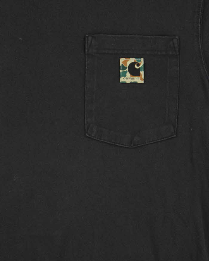 Vintage Carhartt Camo Logo Relaxed Fit Long Sleeve Crewneck Pocket T-Shirt - S