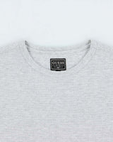 Vintage Y2K 00s Guess Heavyweight Marl Grey Long Sleeve Waffle T-Shirt - L