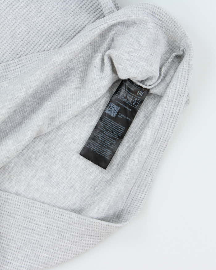 Vintage Y2K 00s Guess Heavyweight Marl Grey Long Sleeve Waffle T-Shirt - L