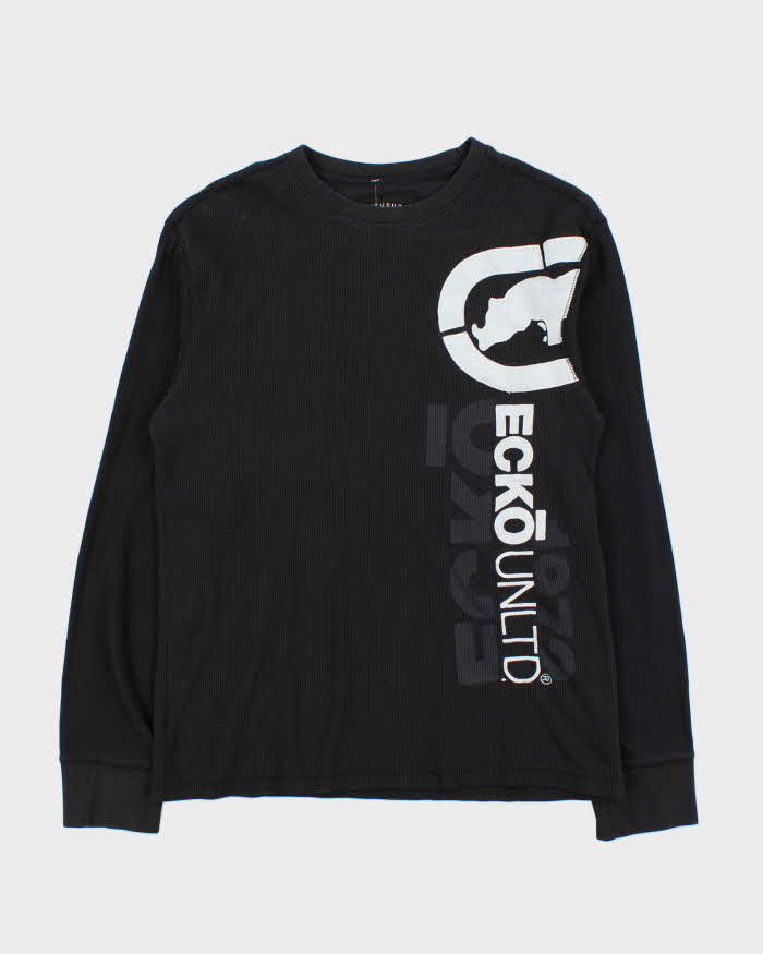 Vintage Y2K 00s Ecko UNLTD Embroidered Long Sleeve Waffle T-Shirt - L