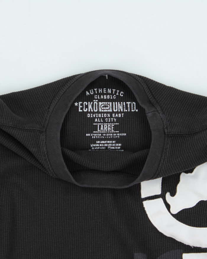 Vintage Y2K 00s Ecko UNLTD Embroidered Long Sleeve Waffle T-Shirt - L