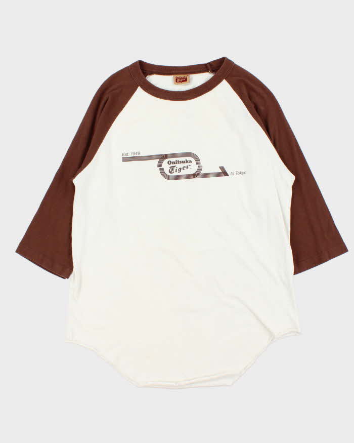 Vintage Y2K 00s Onitsuka Tiger 3/4 Sleeve Made In USA Raglan Baseball T-Shirt - M