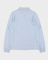 Vintage Tommy Hilfiger Striped Chambray Slim Fit Long Sleeve Polo Shirt - L