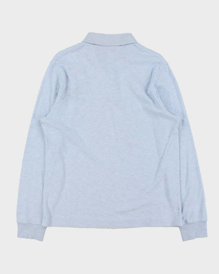 Vintage Tommy Hilfiger Striped Chambray Slim Fit Long Sleeve Polo Shirt - L