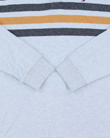 Vintage Tommy Hilfiger Striped Chambray Slim Fit Long Sleeve Polo Shirt - L
