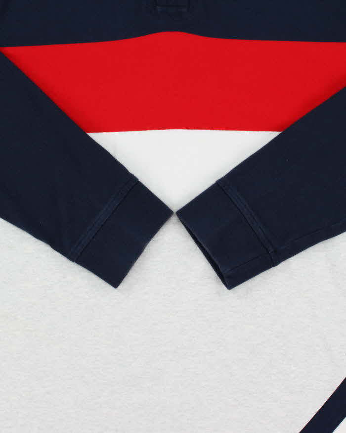Vintage Tommy Hilfiger Colour Block Striped Long Sleeve Rugby Shirt - XL