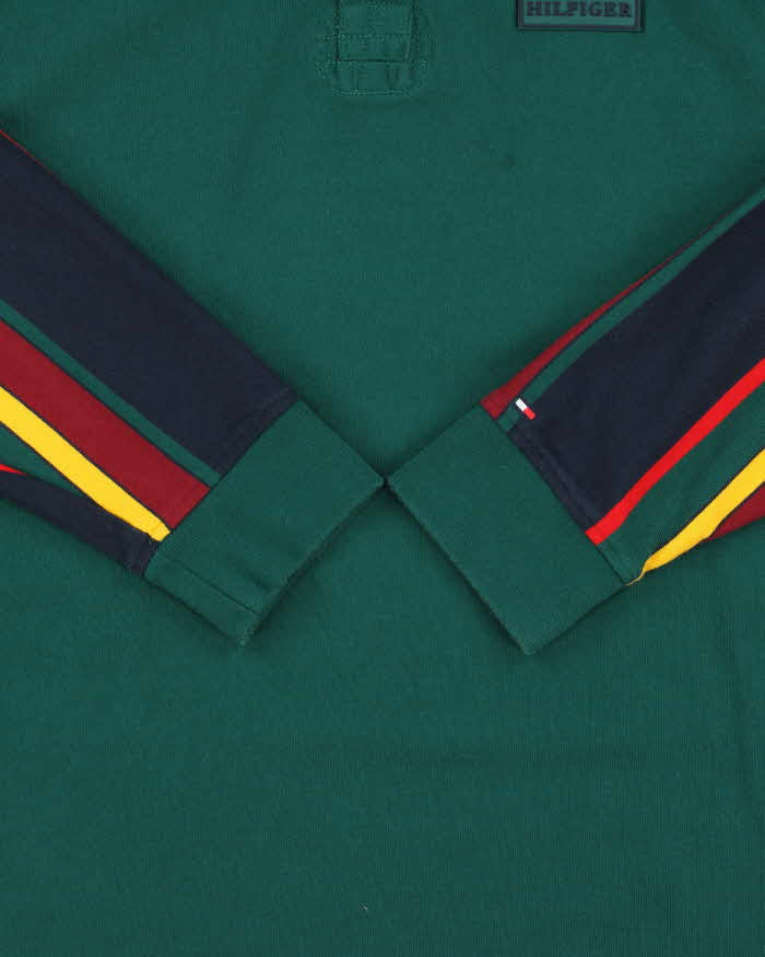 Vintage Y2K 00s Tommy Hilfiger Colour Block Striped Sleeve Rugby Shirt - XL