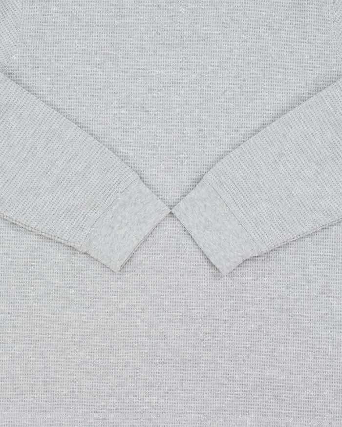 Vintage Guess Heavyweight Marl Grey Long Sleeve Waffle T-Shirt - L