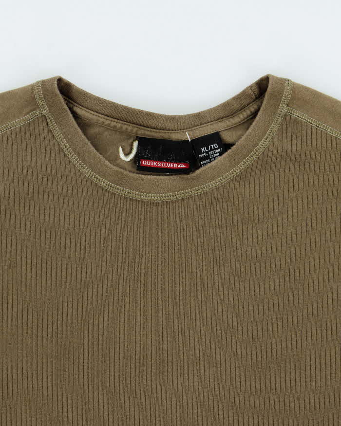 Vintage Y2K 00s Quiksilver Striped Contrast Stitch Long Sleeve T-Shirt - XL