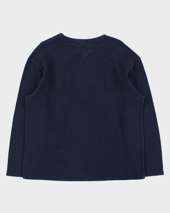 Vintage Y2K 00s Tommy Hilfiger Embroidered Long Sleeve Waffle T-Shirt - XL