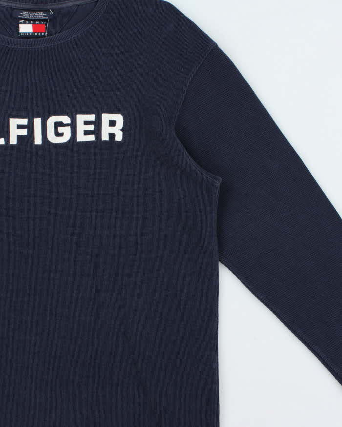 Vintage Y2K 00s Tommy Hilfiger Embroidered Long Sleeve Waffle T-Shirt - XL