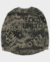 Vintage Y2K 00s Ecko UNLTD Khaki Graffiti Long Sleeve Waffle T-Shirt - XXL