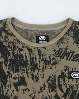 Vintage Y2K 00s Ecko UNLTD Khaki Graffiti Long Sleeve Waffle T-Shirt - XXL