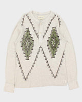 Vintage Ralph Lauren Denim &amp; Supply Navajo Long Sleeve Henley Waffle T-Shirt - L