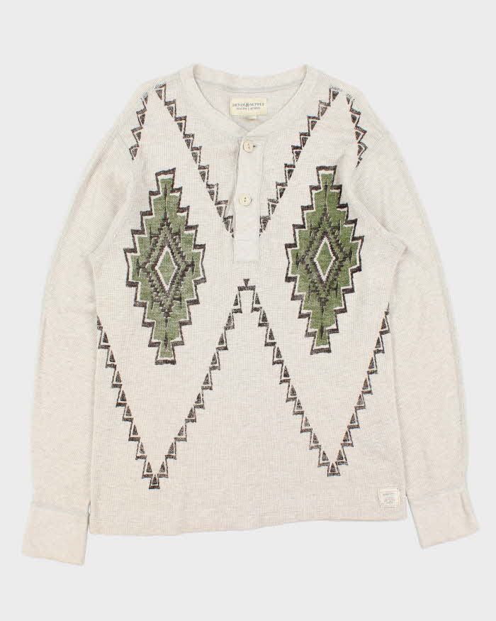 Vintage Ralph Lauren Denim & Supply Navajo Long Sleeve Henley Waffle T-Shirt - L