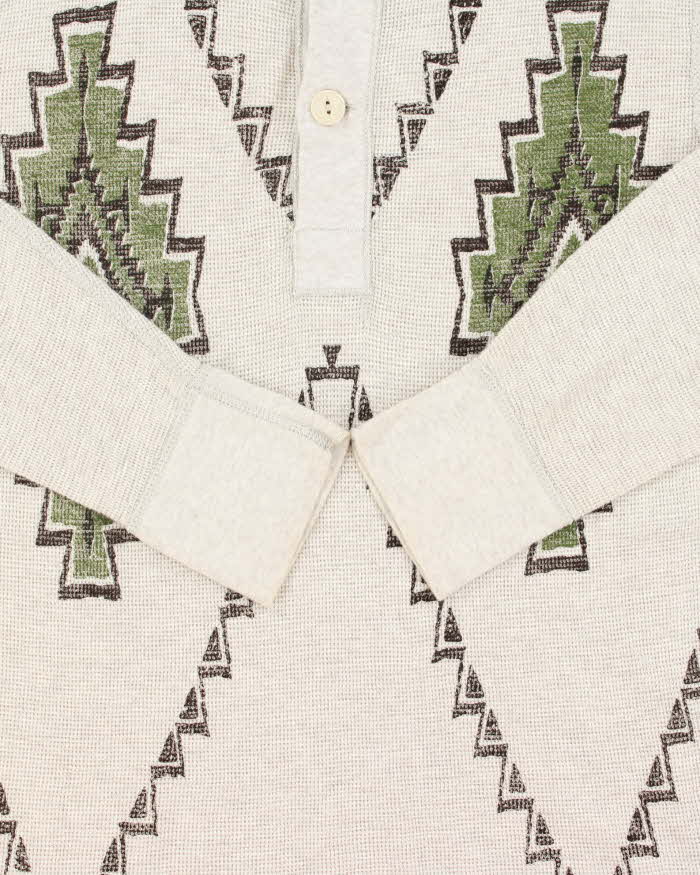 Vintage Ralph Lauren Denim & Supply Navajo Long Sleeve Henley Waffle T-Shirt - L