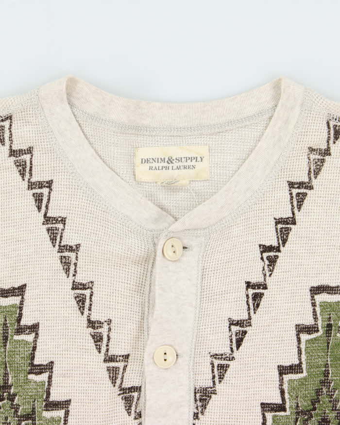 Vintage Ralph Lauren Denim & Supply Navajo Long Sleeve Henley Waffle T-Shirt - L