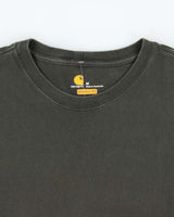 Vintage Carhartt Khaki Original Fit Crewneck Long Sleeve Logo T-Shirt - M