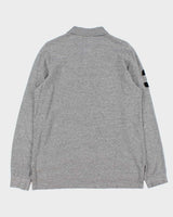 Vintage Y2K 00s Polo Ralph Lauren Grey Marl Large Pony Long Sleeve Polo Shirt - L