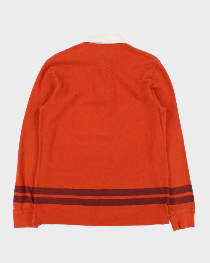 Vintage Y2K 00s Tommy Hilfiger Speckled Striped Long Sleeve Polo Shirt - M