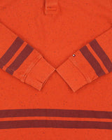 Vintage Y2K 00s Tommy Hilfiger Speckled Striped Long Sleeve Polo Shirt - M