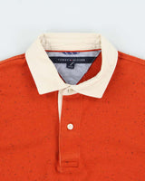 Vintage Y2K 00s Tommy Hilfiger Speckled Striped Long Sleeve Polo Shirt - M
