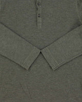 Vintage Hugo Boss Khaki Slim Fit Long Sleeve Henley Waffle T-Shirt - M