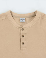 Vintage Carhartt Tan Heavyweight Long Sleeve Henley Waffle T-Shirt - M