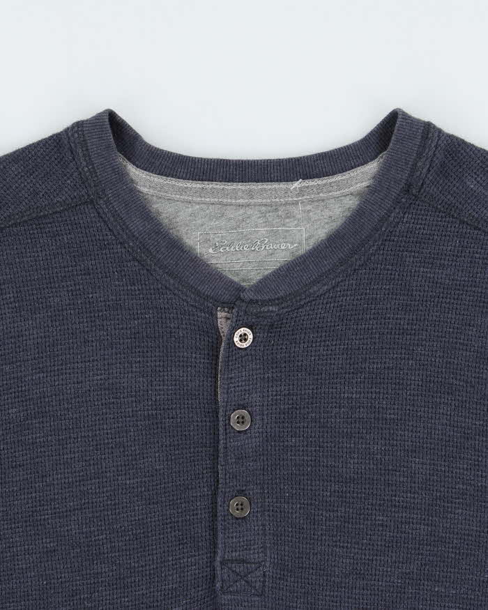 Vintage Eddie Bauer Heavyweight Long Sleeve Henley Waffle T-Shirt - L