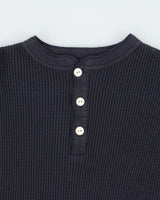 Vintage Iron Heart Japan IHTL-1213 Heavyweight Thermal Long Sleeve Henley Waffle T-Shirt - XL