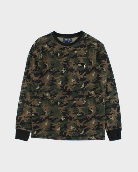 Vintage Polo Ralph Lauren Camo Long Sleeve Waffle T-Shirt - M – Rokit