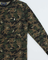 Vintage Polo Ralph Lauren Camo Long Sleeve Waffle T-Shirt - M