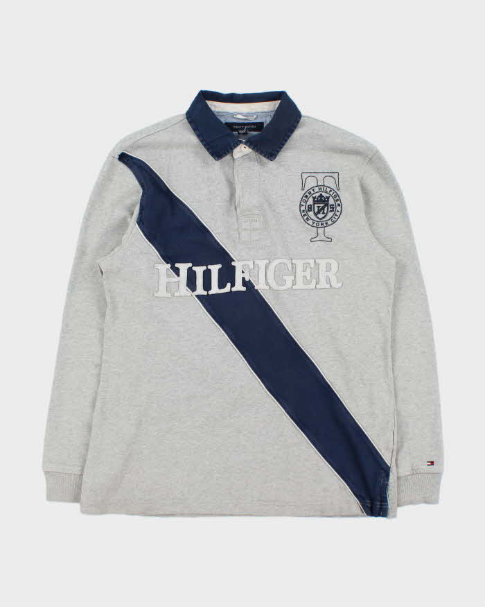 Vintage Y2K 00s Tommy Hilfiger Embroidered Long Sleeve Rugby Shirt - M