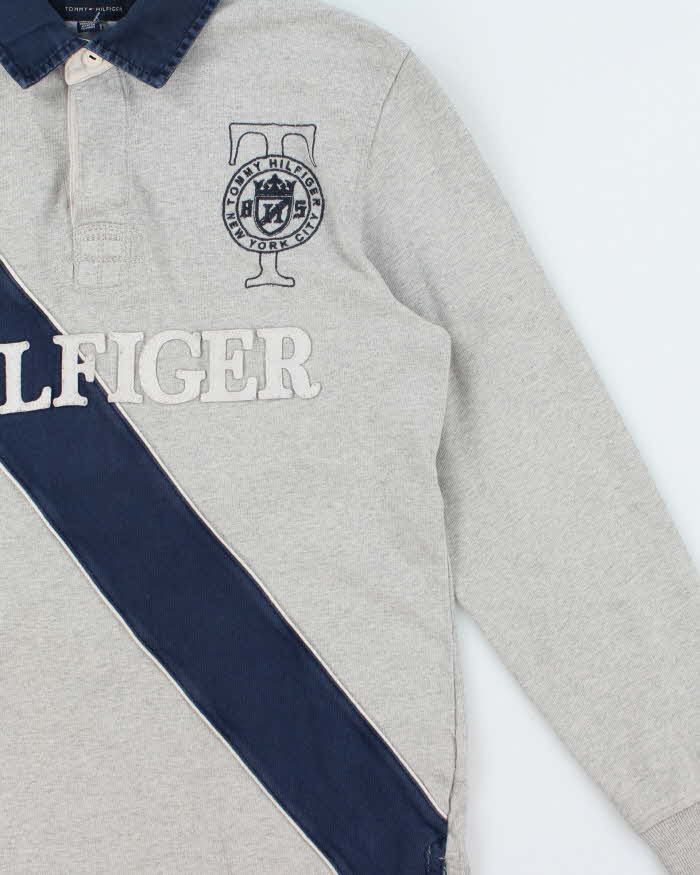 Vintage Y2K 00s Tommy Hilfiger Embroidered Long Sleeve Rugby Shirt - M