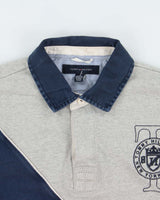 Vintage Y2K 00s Tommy Hilfiger Embroidered Long Sleeve Rugby Shirt - M