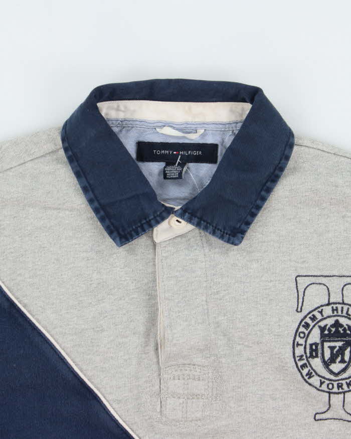 Vintage Y2K 00s Tommy Hilfiger Embroidered Long Sleeve Rugby Shirt - M