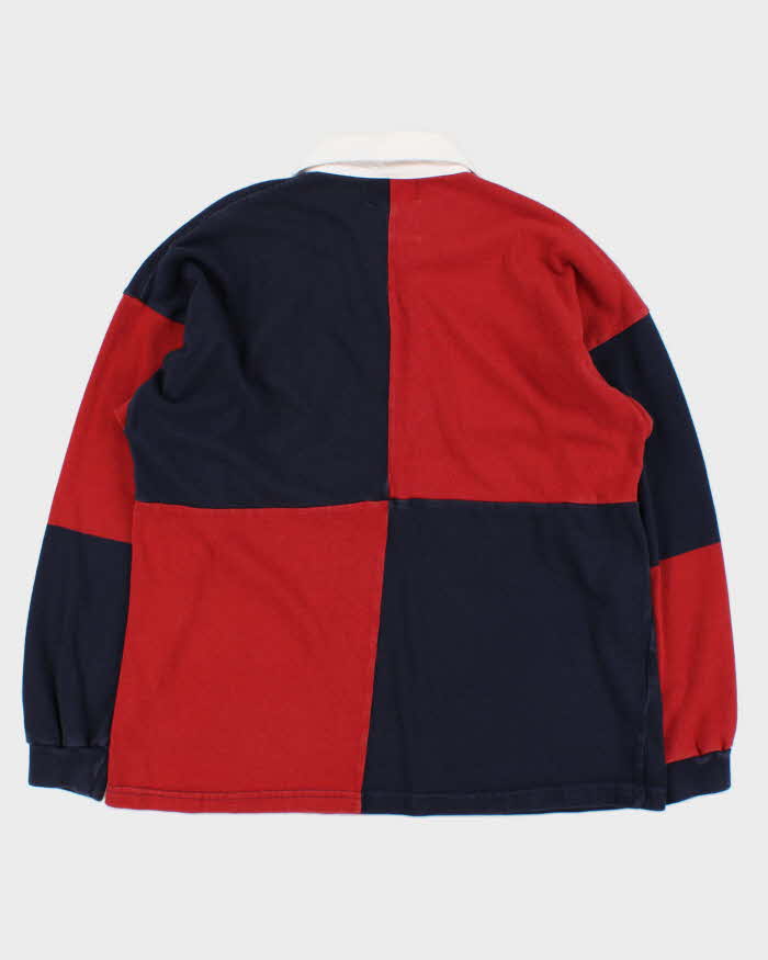 Vintage 1990s Trinity College Dublin Made In Ireland Colour Block Long Sleeve Rugby Shirt - M